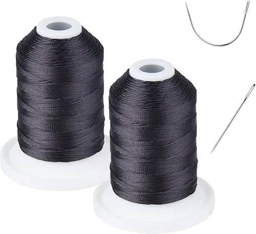 Miniatura 11 de Resistente a los rayos UV - Simthread 100% Poliéster Hilo Entrelazado Tex 69 (12wt) - 250 Yardas 1 Blanco 1 Negro