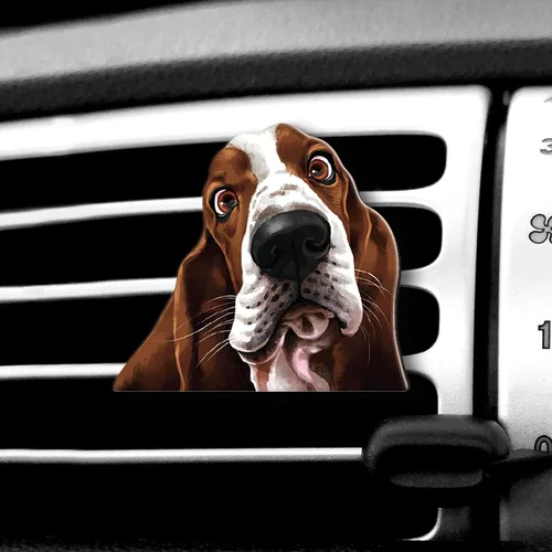 Miniatura 15 de WIRESTER Clip de ventilación con aroma fresco para automóvil, accesorios decorativos, decoración interior para autos Lindo perro perdiguero dorado