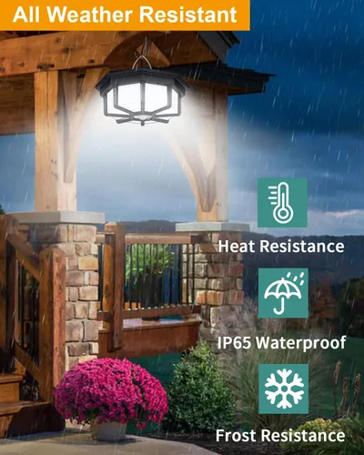 Miniatura 7 de AEQ Luz Solar para Cobertizo Interior Exterior 288LED Iluminación 360° Luces Solares que Funcionan de Día con Control Remoto, Luces Solares