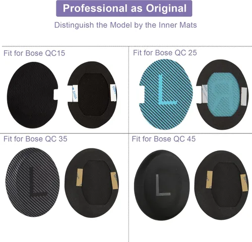 Miniatura 30 de Almohadillas para los oídos para Bose QuietComfort 45 QC45 QC35 ii QC35, cojines de cuero de piel de cordero para auriculares profesionales, QC45