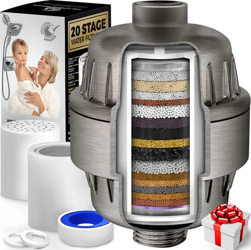 Miniatura 14 de AquaHomeGroup Filtro de ducha de 20 etapas con vitamina C E y A, reduce el cloro, los metales pesados y los sedimentos, 2 cartuchos incluidos