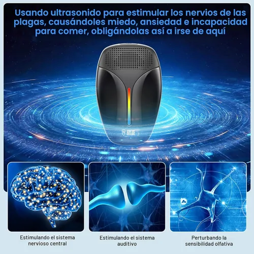 Miniatura 9 de Repelente ultrasónico y repelente de insectos para interiores, ultrasónico y repelente para cucarachas, roedores, ratones, insectos, mosquitos