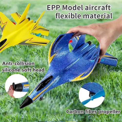 Miniatura 6 de Avión RC, avión planeador. Para aviones de control remoto de espuma para adultos principiantes, giro de 360° fácil de volar (azul)