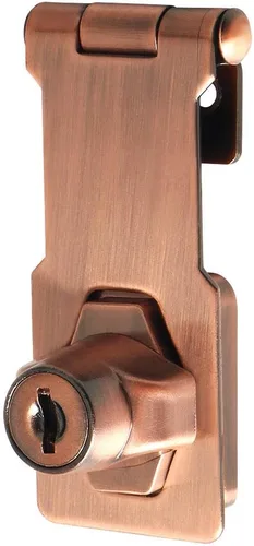 Miniatura 10 de Alise Cerradura de cerrojo con llave, cierre de seguridad de 3 pulgadas con cerradura, cerradura de bisagra de puerta negra con llaves, cerrojo
