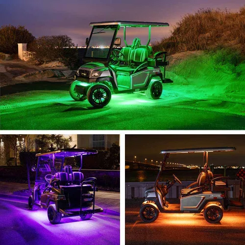 Miniatura 5 de LEDGlow Kit eléctrico de 12 piezas LED de millones de colores de 12 V-72 V para carrito de golf de 4 plazas, toldo para pozo de rueda y luces