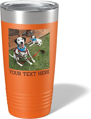 Miniatura 10 de Vaso personalizado de 20 onzas (17 colores) con foto impresa con aislamiento térmico de acero inoxidable recubierto de polvo con tapa, regalo