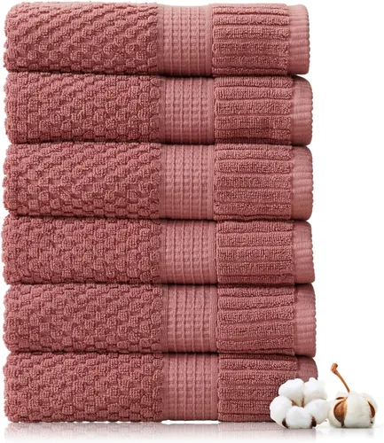 Miniatura 17 de NY Loft Juego de 4 toallas de baño 100% algodón, supersuaves y absorbentes, de secado rápido, 30 x 52 pulgadas, algodón texturizado y duradero