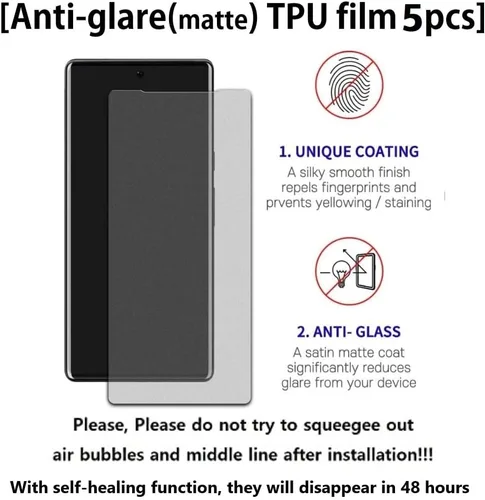 Miniatura 2 de [5+2] 5 protectores de pantalla de película de TPU antirreflejos (mate) + 2 protectores de lente compatibles con iPhone 15 Plus 5G 2023, protector