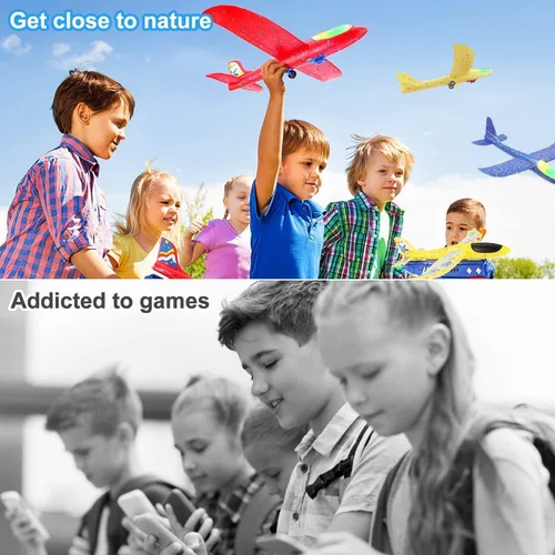 Miniatura 3 de Paquete de 3 lanzadores de aviones de juguete para niños, planeador de espuma ligera LED con lanzador de avión para jugar al aire libre, juguete