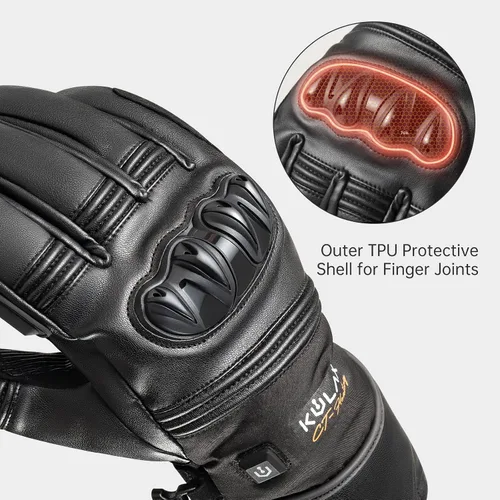 Miniatura 6 de Guantes térmicos para hombres y mujeres, guantes de esquí con batería de litio recargables de 2000 mAh, calentadores de manos con aislamiento