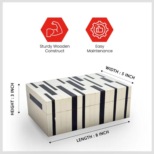 Miniatura 4 de Perilla Home Decoración del Hogar Caja de Almacenamiento Decorativa de Madera Pequeña Organizador Ikigai Herramientas Caja de Guarda Tarjetas
