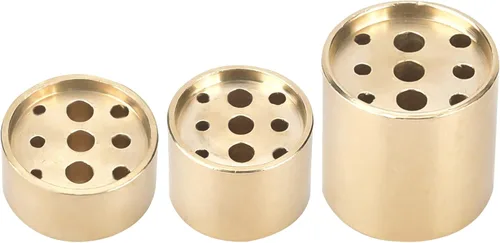 AHANDMAKER 3 soportes para quemador de incienso de latón dorado claro de 3 estilos, soporte cilíndrico de incienso, quemador de incienso redondo
