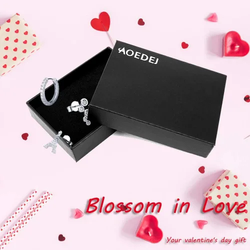Miniatura 7 de AoedeJ Aretes hipoalergénicos de plata de ley 925 con diseño de Torre Eiffel de París, regalo para mujer
