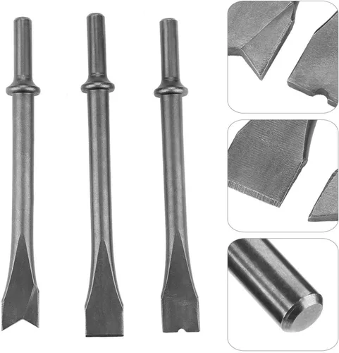 Miniatura 2 de Jazar Durable Cromo Molibdeno Acero Universal Air Hammer Punch Chipping Bits Herramienta, juego de cinceles, vástago redondo para perforación