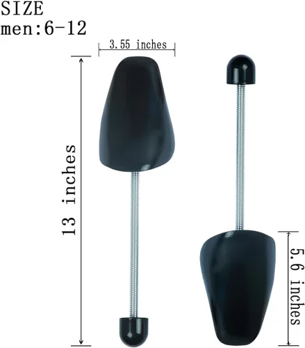 Miniatura 2 de 6 pares de hormas de plástico para zapatos de hombre (negro)