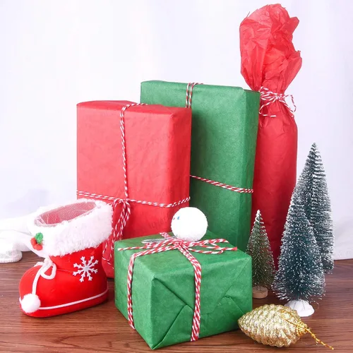 Miniatura 6 de MIAHART 60 hojas de papel de seda de Navidad de 19.7 x 13.8 in, papel de regalo de Navidad para bricolaje y manualidades, bolsas de regalo