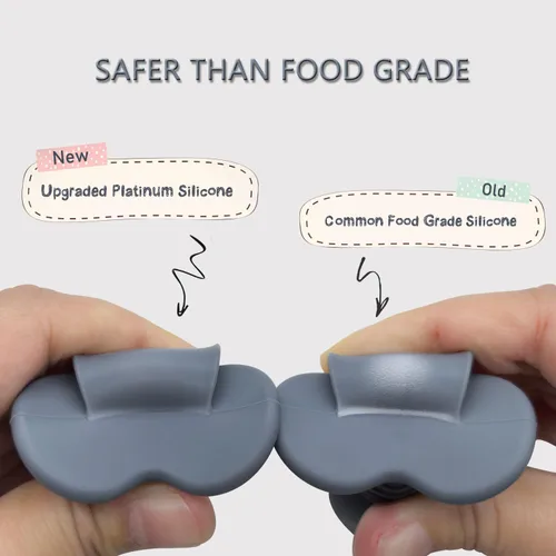 Miniatura 2 de Ginbear Cucharas de silicona platino para bebé, alimentación autónoma de 6 meses, primera etapa, utensilios de destete LED no tóxicos