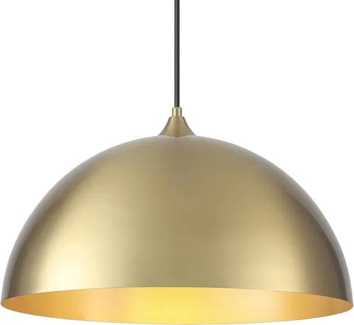 Miniatura 9 de Luces colgantes negras de 15.7 pulgadas para isla de cocina, lámpara colgante industrial grande dorada para interiores, para comedor, dormitorio
