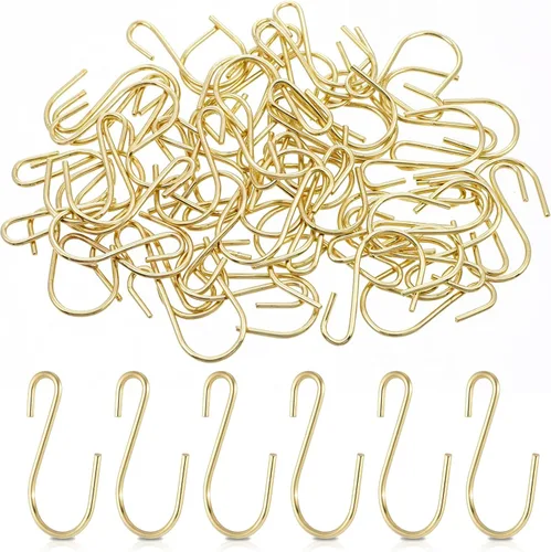 Miniatura 9 de Mozeat Lens 60 ganchos en S – Mini ganchos en S, gancho de alambre de hierro para colgar joyas, utensilios de cocina pequeños, plantas en maceta