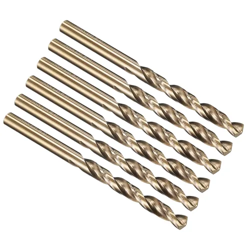 Miniatura 171 de PATIKIL Broca Jobber de 0.039 in, vástago recto M35 cobalto 5% acero de alta velocidad 135° acabado dorado para metal duro de acero inoxidable - 2