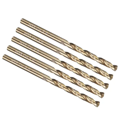 Miniatura 304 de PATIKIL Broca Jobber de 0.039 in, vástago recto M35 cobalto 5% acero de alta velocidad 135° acabado dorado para metal duro de acero inoxidable - 2
