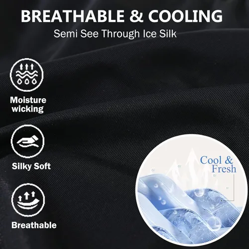 Miniatura 5 de ZONBAILON Calzoncillos para hombre de doble bolsa de seda de hielo transparente ultrafina que absorbe el sudor