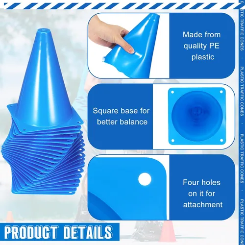 Miniatura 3 de Syhood - Paquete de 30 conos de tráfico de plástico de 7 pulgadas para entrenamiento deportivo, agilidad, mini conos para fútbol, patinaje, fútbol