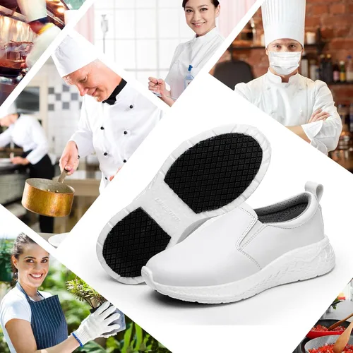 Miniatura 6 de LMQLZHYC Zapatos de trabajo antideslizantes para mujer, zapatos antideslizantes para servicio de alimentos, zapatos de enfermería