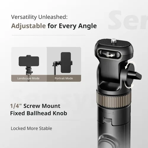 Miniatura 4 de Sensyne Trípode extensible de 72" para iPhone y Selfie Stick con soporte de teléfono desmontable y control remoto inalámbrico, compatible con todos