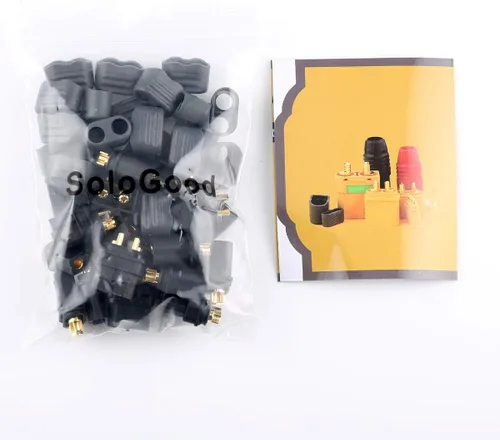 Miniatura 5 de SoloGood Amass - 10 pares de conectores tipo bala XT60H, enchufe negro hembra y macho (actualizado de XT60) para piezas de batería RC Lipo
