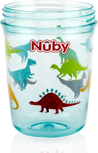 Miniatura 4 de Nuby Tritan - Taza estampada con asa doble con popote con 360 hilos, sin derrames, los colores pueden variar