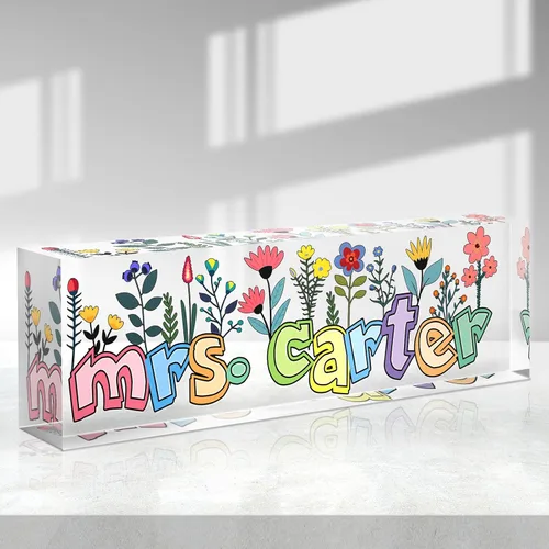 Miniatura 20 de Placa de nombre personalizada, placa de nombre de escritorio personalizada, accesorios de oficina de acrílico, regalos de agradecimiento