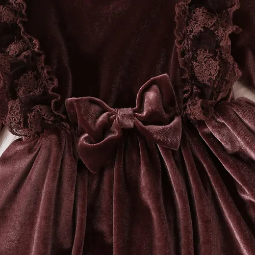 Miniatura 139 de IDOPIP Vestido tutú de terciopelo para niñas pequeñas, vestido de manga larga para princesa, Navidad, cumpleaños, fiesta, boda, vestidos de otoño e