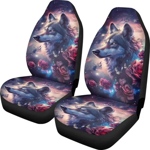 Miniatura 30 de INSTANTARTS Fundas de asiento de coche con diseño de dalia estética, solo para asientos delanteros, protector de asiento de vehículo, 2 unids/set