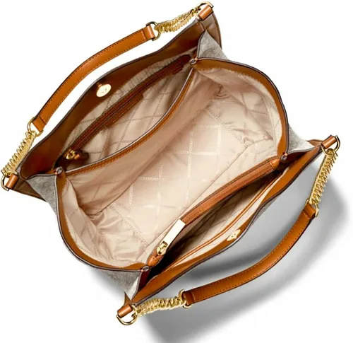 Miniatura 4 de MICHAEL Michael Kors Newbury Medium Chain Shoulder Tote (Brown Stud)