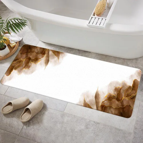 Miniatura 25 de Tapetes de baño de mármol verde y dorado para baño, de franela verde oliva esmeralda oscuro, tapete de baño para ducha, antideslizante, moderno