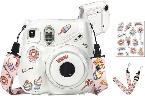 Miniatura 9 de Funda transparente para cámara instantánea Fujifilm Instax Mini 7+ 7 Plus, funda de cristal para cámara con correa de hombro extraíble Solo funda