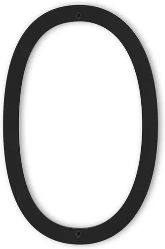 Números de casa de 12 pulgadas para exteriores, números de dirección de casa modernos de metal, flotante, para exteriores de 0 a 9, negro (0)