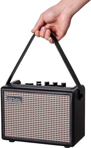 Amplificador de guitarra acústica/eléctrica, amplificador Bluetooth portátil de 15 vatios para guitarra acústica/eléctrica con efecto reverberación,