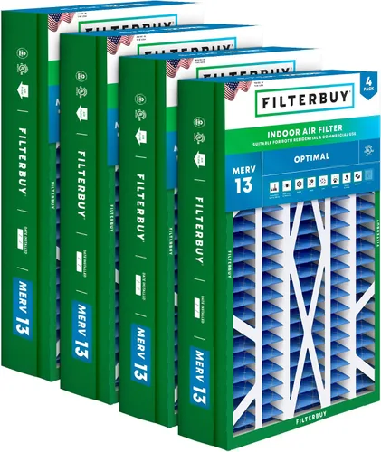 Miniatura 16 de Filterbuy Filtro de aire 10x17x2 MERV 13 Defensa Óptima contra Humo y Alergias (Paquete de 4), Filtros Exteriores Plisados Electrostáticos