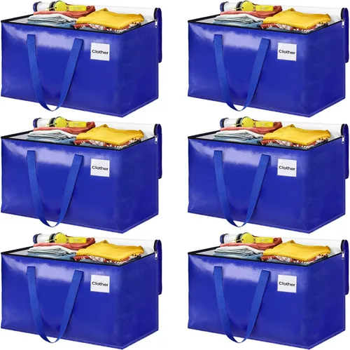 Miniatura 12 de Bolsas de mudanza extra grandes, bolsas de almacenamiento con asas de estudio y cremalleras resistentes, suministros de mudanza para mudanza