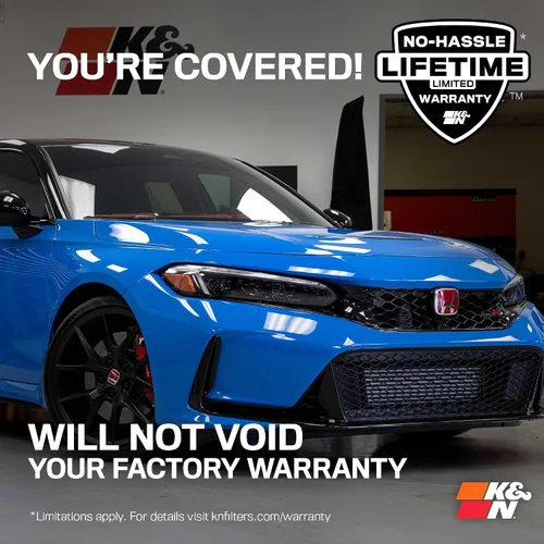 Miniatura 9 de K&N Sistema de admisión de aire frío: Filtro de aire de alto flujo, aumenta el rendimiento y la aceleración: Compatible con Acura/Honda 2023-2025