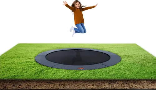Miniatura 9 de Avyna Trampolín redondo en el suelo de alta calidad, 15 pies, 14 pies y 12 pies - Trampolín al aire libre para niños y adultos con características