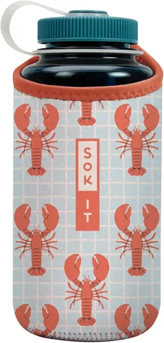 Miniatura 25 de Sok It BotlSok Funda para botella de agua con cubierta de neopreno aislante (Floral abstracto, se ajusta a CamelBak o Nalgene de 12 onzas)