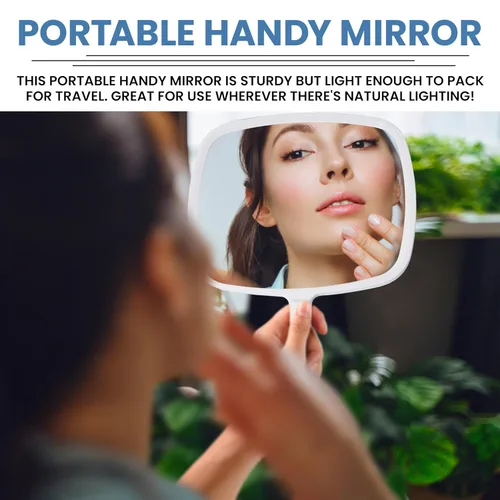 Miniatura 4 de MIRRORVANA Espejo de mano con mango ergonómico, espejo de mano para maquillaje, cortes de pelo en el hogar, uso dental y de peluquería, 8 x 11