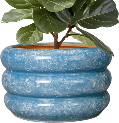 Miniatura 32 de Maceta de cerámica SQOWL para plantas de 8 pulgadas - Maceta de interior con orificio de drenaje para plantas de exterior, maceta floral moderna