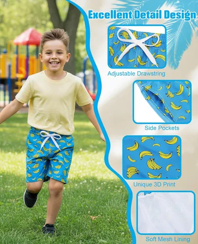 Miniatura 4 de Cozople 7-16T - Traje de baño para adolescentes y niños, secado rápido, UPF 50+, traje de baño para niños grandes, playa, natación, pantalones cortos