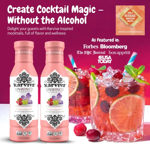 Miniatura 7 de Karviva Alternativa al vino rosado sin vino sin alcohol – Bajo en azúcar, orgánico, mezcla de hierbas para relajación, equilibrio hormonal y salud