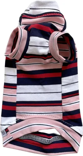 Camisa de algodón con cuello redondo para gatos sin pelo Sphynx de rayas vintage, ropa para mascotas con mangas, camisetas para gatitos para Sphynx,