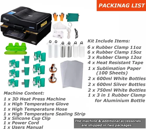 Miniatura 3 de INTSUPERMAI Prensa de calor multifunción 3D máquina de sublimación kit 2800W tazas 3D vacío sublimación máquina de prensa de calor para decoración